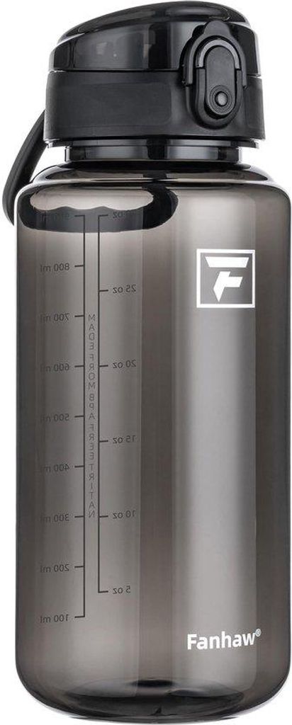 Tritan-Wasserflasche 1L mit Chug-Deckel – BPA-frei, leckfrei, breite Öffnung – schwarz