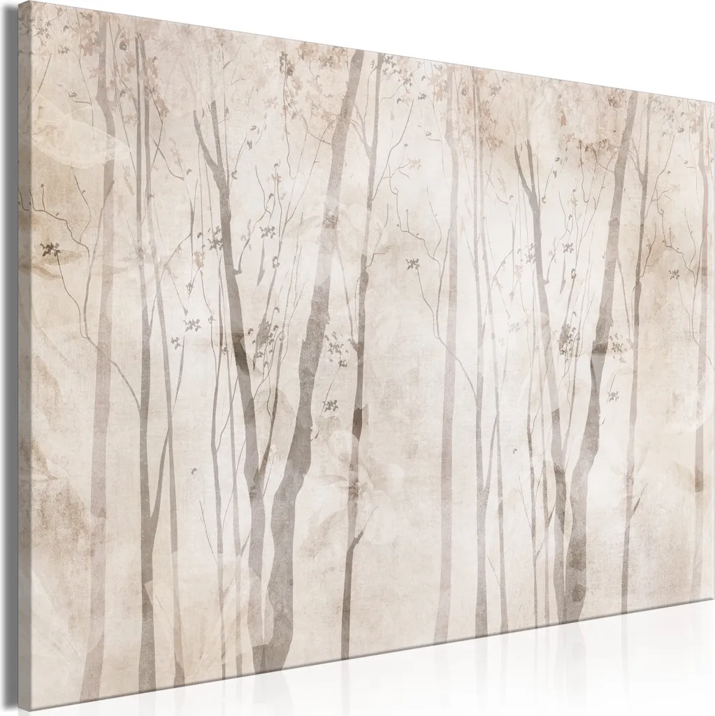 Quadro Moderno Fiori Beige Foresta 120x80 cm - Design Italiano
