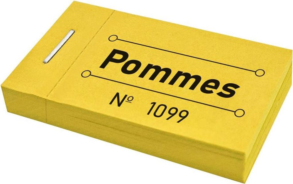 CombiCraft Wertmarken Block 'Pommes' Gelb - 5 Blöcke mit 50 Wertmarken pro Block