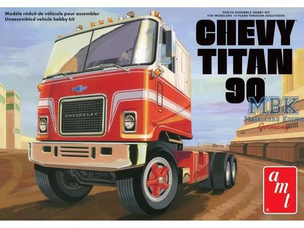 Camion Chevy Titan 90 AMT 1417 avec Détails Chromés Maquette 1/25 Luxe