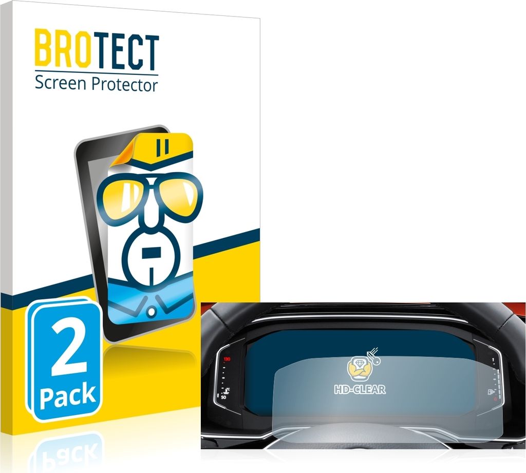 2x Für Volkswagen Tiguan 2021 Digital Cockpit Pro Schutzfolie BROTECT Displayschutz Display Schutz Folie Klar Transparent