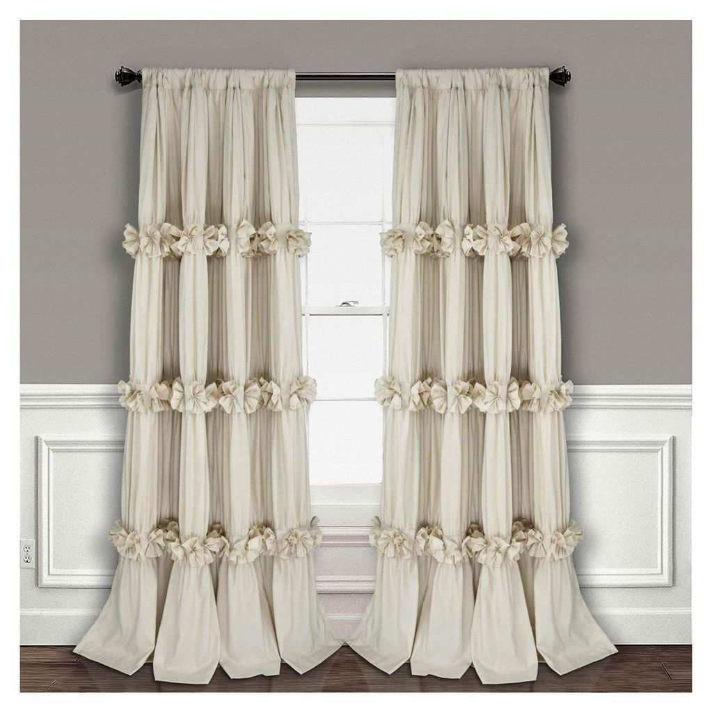 Verdunklungsvorhänge mit Kräuselband 2er Set - 245x140 cm (Höhe x Breite) - Blickdichte Vorhänge mit handgefertigten Schleifen - Gardinen mit R...