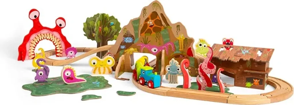 Train en bois Monstres compatible Brio - Solution pour circuit enfant