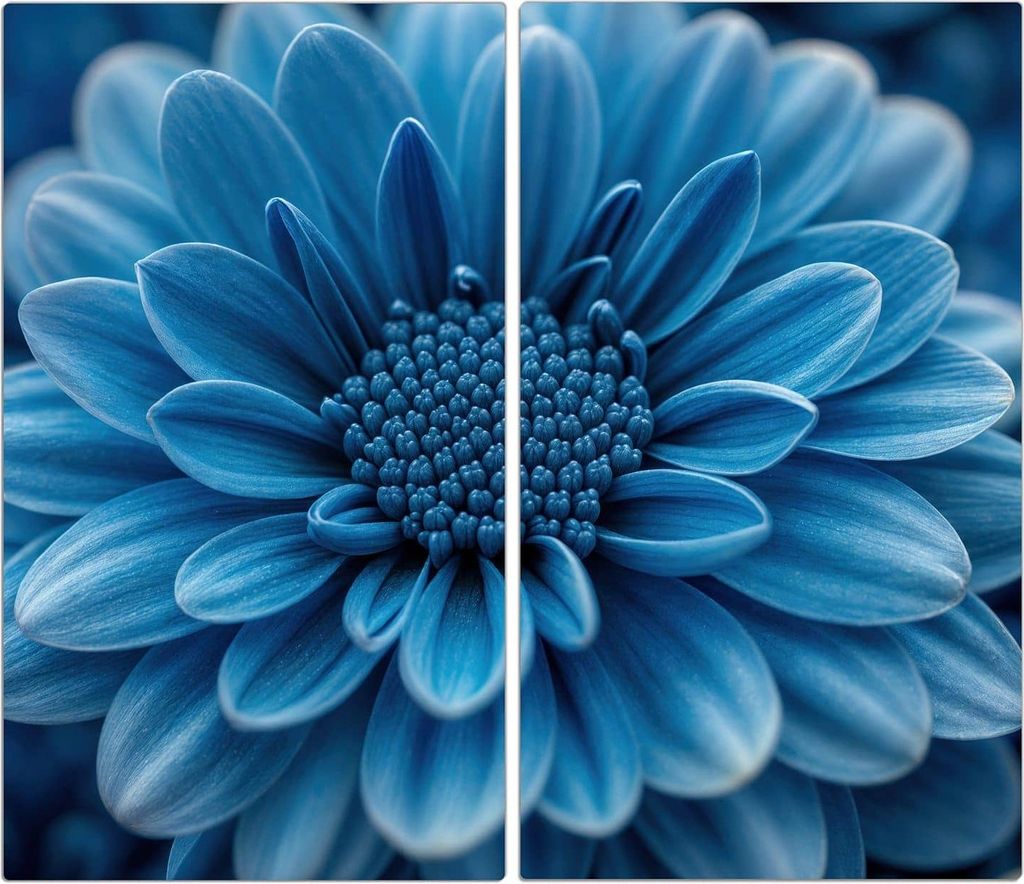 Spritzschutz Herdabdeckplatte Schneidebrett aus Glas Blaue Blume 2-Teilig (60x52cm)