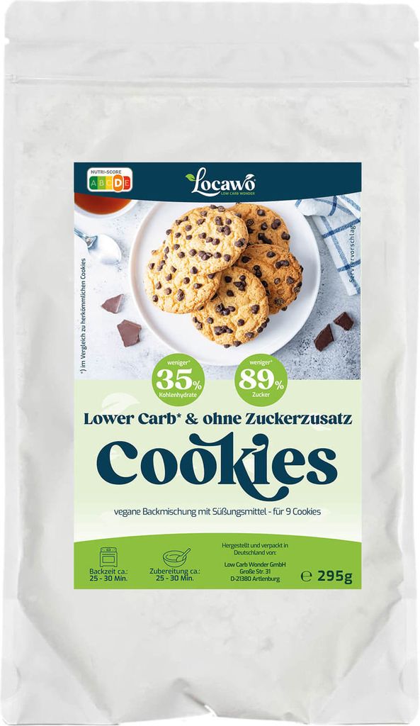 Locawo Low Carb Cookies | Kekse | Zuckerfrei | Backmischung Produktbild 