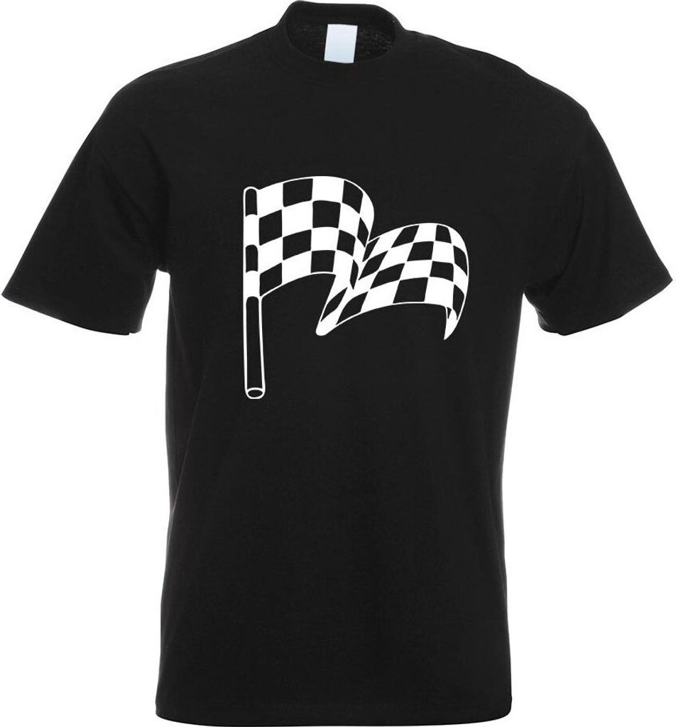 Kiwistar - T-Shirt - schwarz - Zielflagge Motiv Bedruckt Funshirt Design Print - mit Motiv Bedruckt - Funshirt Design - Sport - Freizeit - Herren - XL