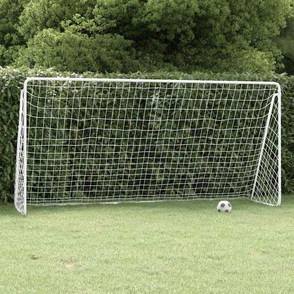 vidaXL Fußballtor mit Netz Weiß 366x122x182 cm Stahl Produktbild 