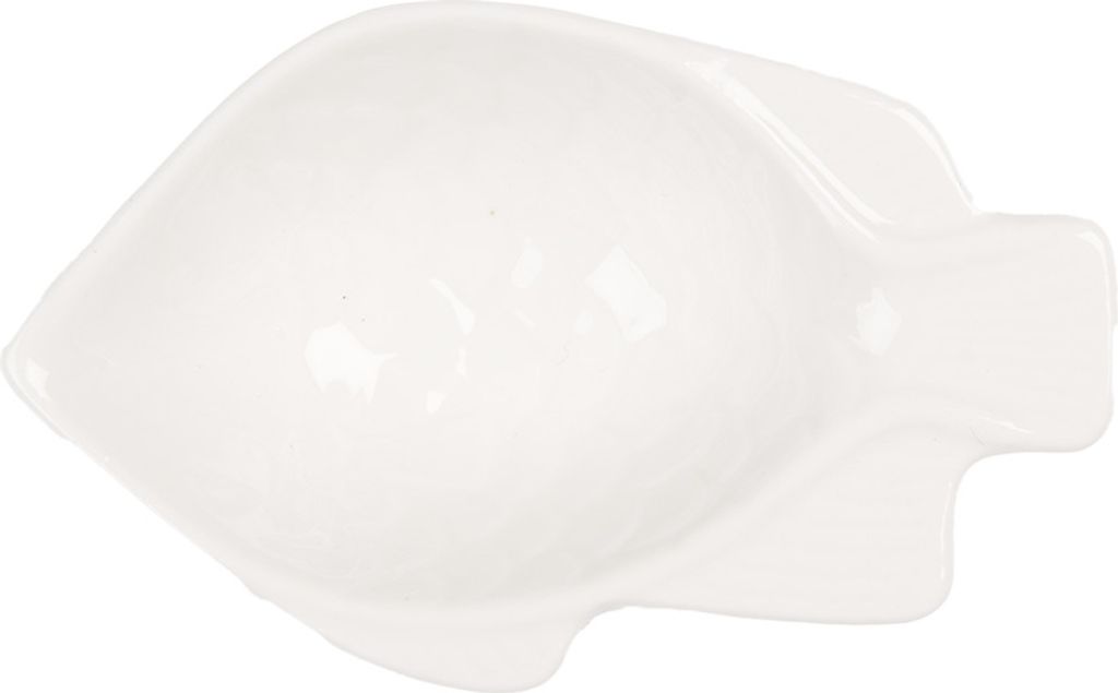 Clayre & Eef Schale Fisch 25 ml Weiß Keramik