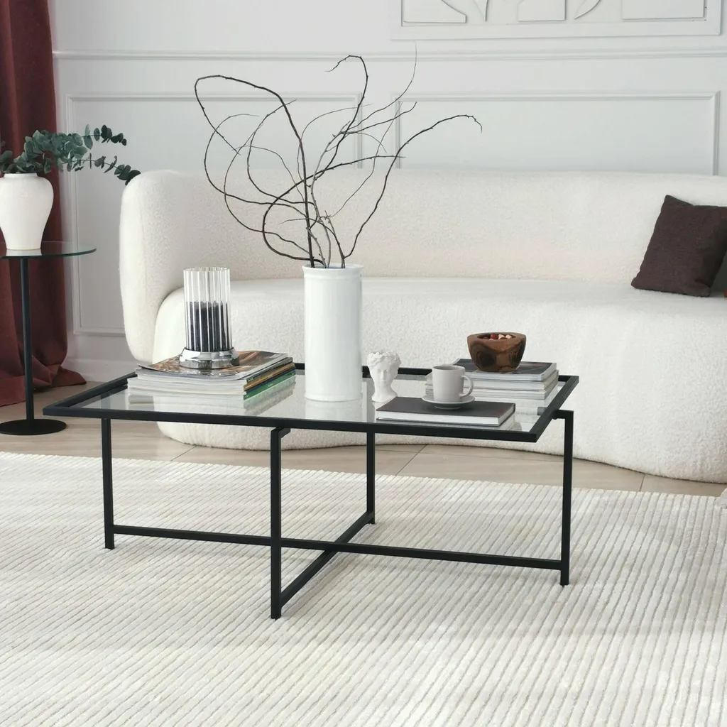 Table basse pour apéritif Anna noire 94x64 cm surface anti-condensation