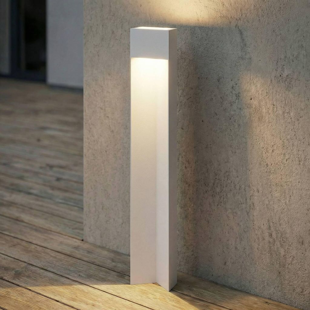 Lucande LED-Wegeleuchte Kaholo, hellgrau, 90 cm, IP44