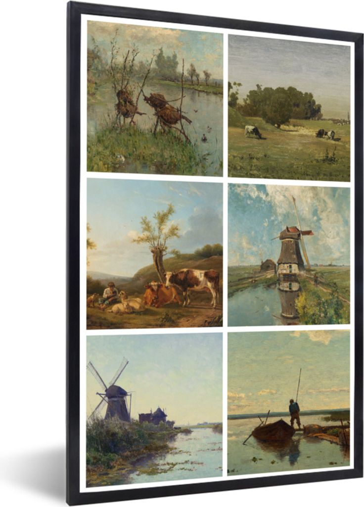 MuchoWow Gerahmtes Poster Collage - Kunst - Niederlande 20x30 cm - Poster mit Schwarzem Bilderrahmen Wandposter Rahmen Foto Bilder - Drucken - Bi...