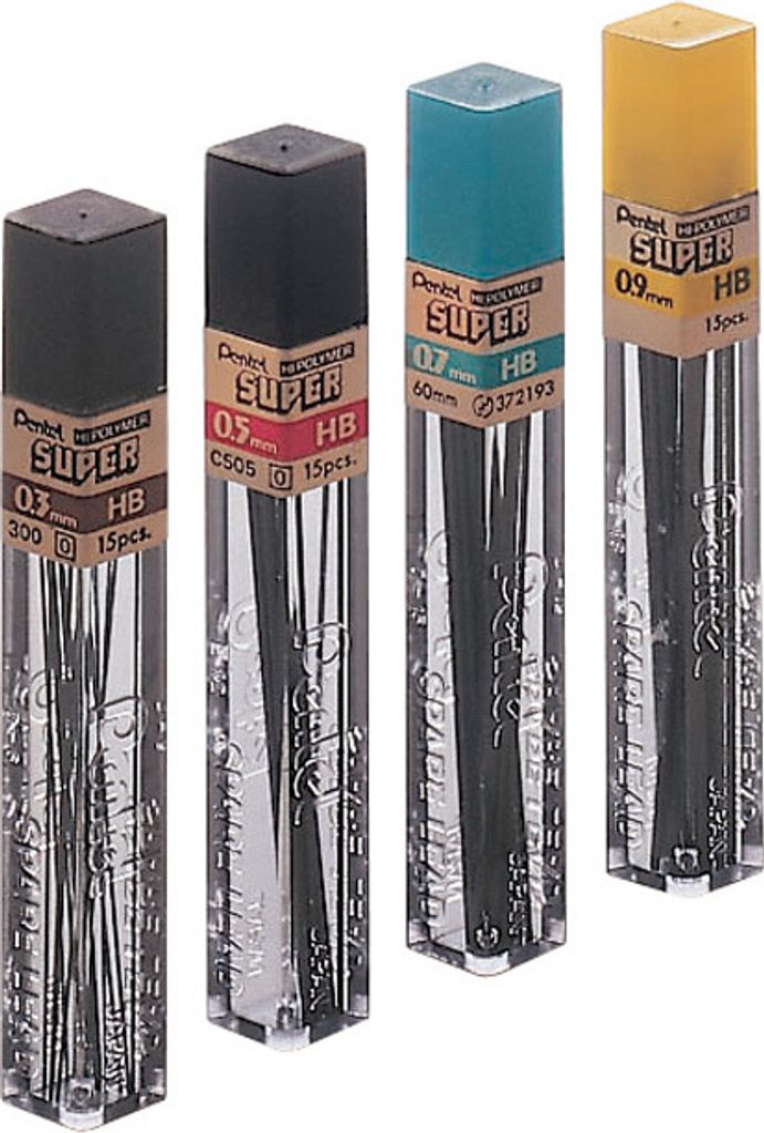 Pentel Druckbleistift Mine HI POLYMER SUPER Härtegrad: H 0,5 mm (12 Minen)