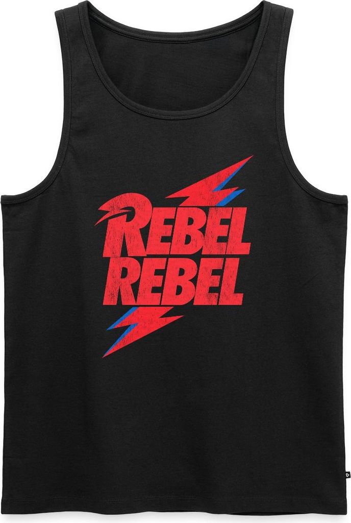 Spreadshirt David Bowie Rebel Rebel Mit Blitz Männer Premium Tank Top, S, Schwarz