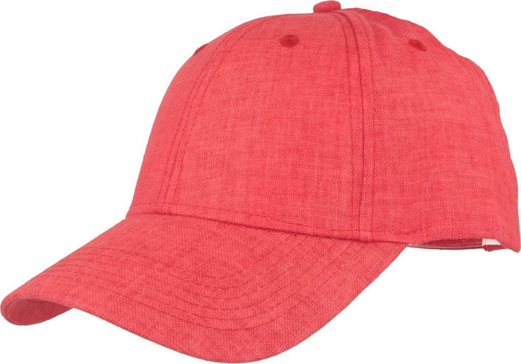 Damen Baseball-Cap aus Leinen und Baumwolle von Fiebig, rot, Gr. Einheitsgröße