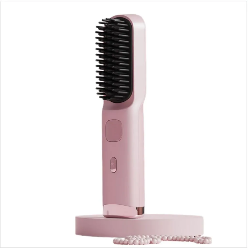 INF Brosse Lissante Bouclante sans Fil USB-C Rose ABS 21cm - 4 Pièces