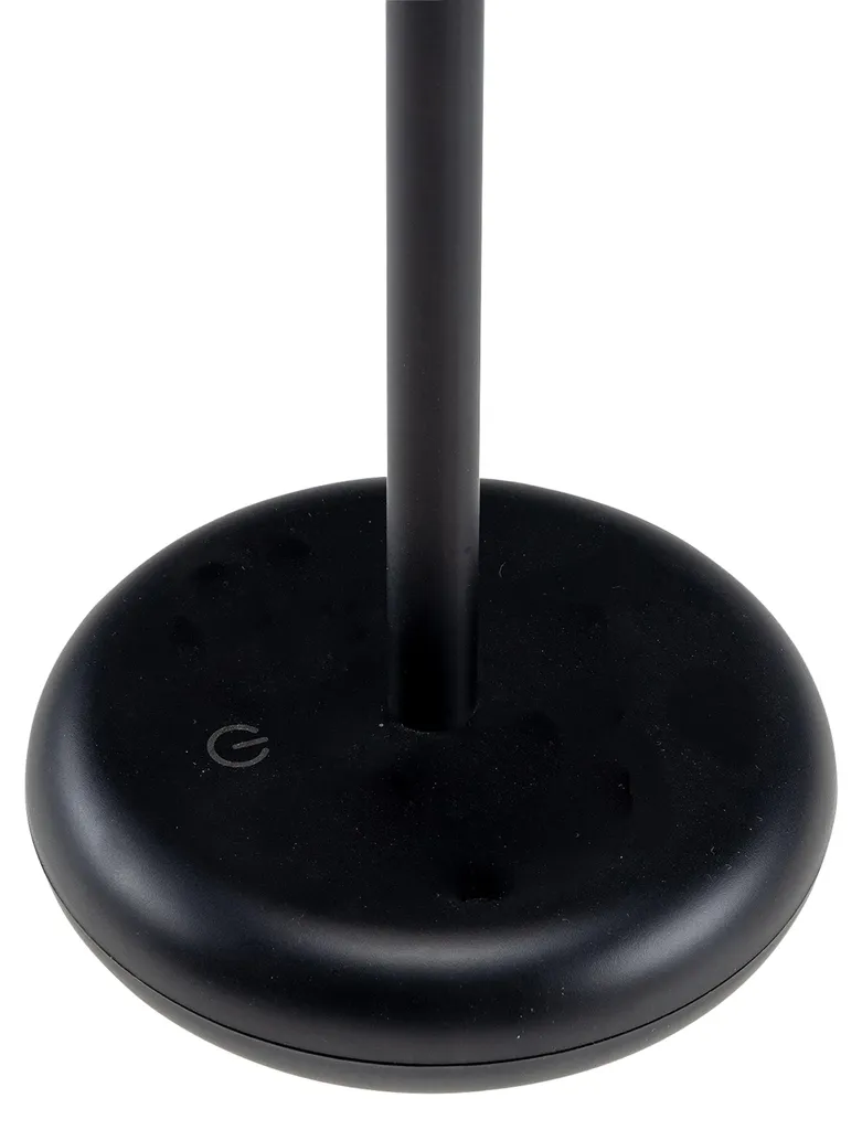 Lampe de table LED rechargeable Foco Luz 26cm Noir Intensité Variable