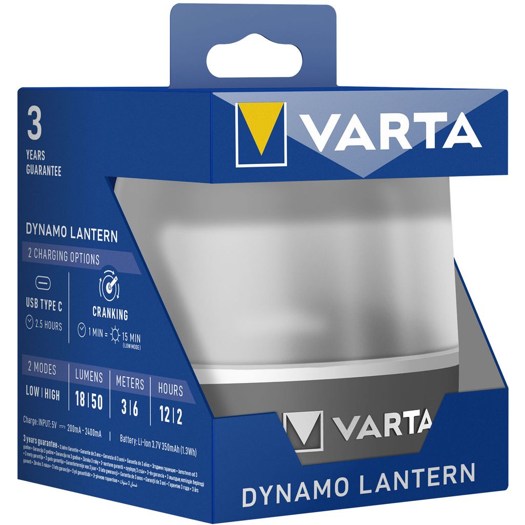 Varta Lanterne Dynamo Lantern avec manivelle pour la Image du produit 