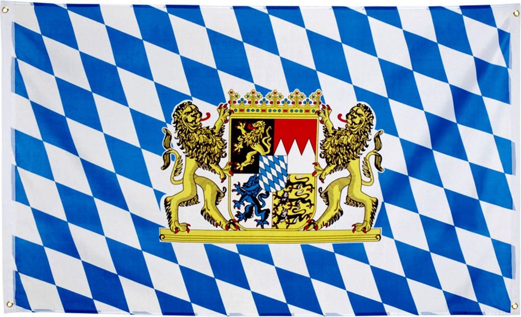 flagge Bayern 90x150 cm Polyester weiß/blau