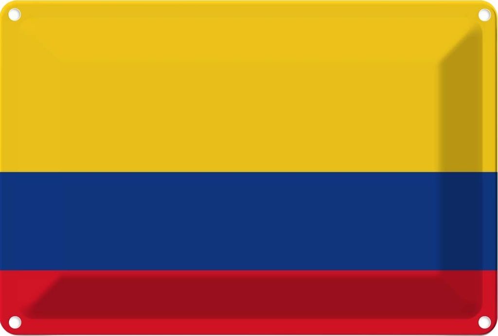 vianmo Blechschild 12x18 cm Kolumbiens Colombia Flagge Fahne Wappen