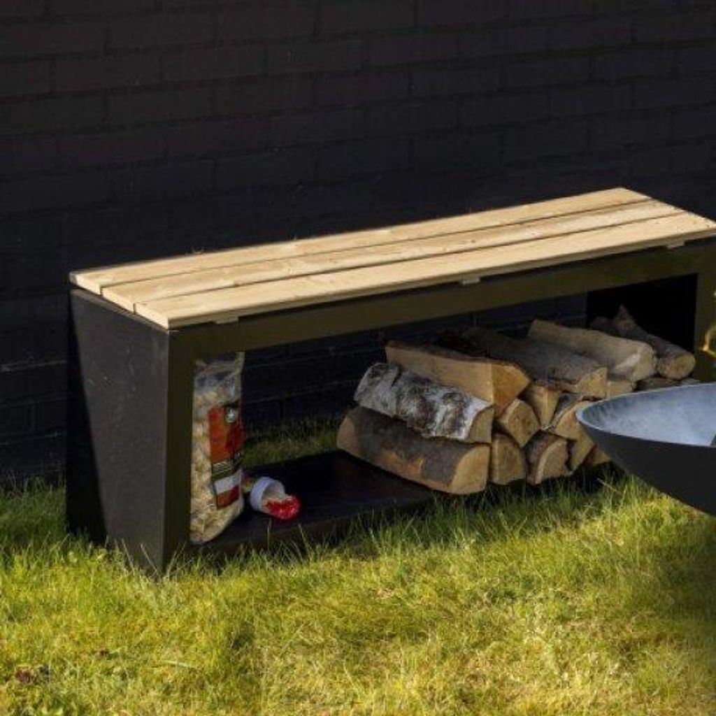 Banc avec range buche Image du produit 