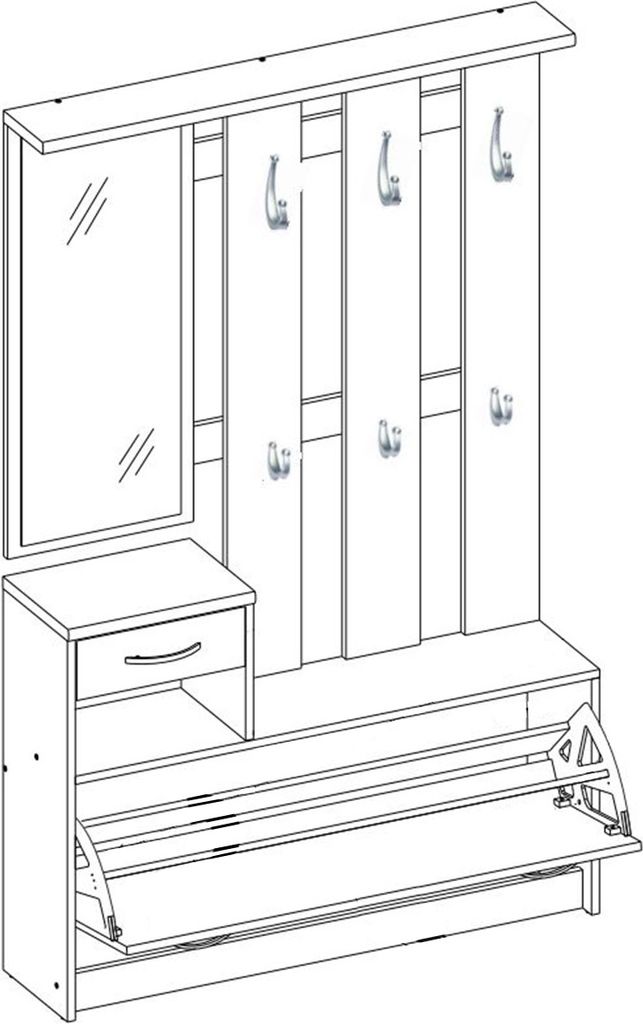 Garderobe Komplettgarderobe Flurgarderobe Garderobenset Produktbild 7
