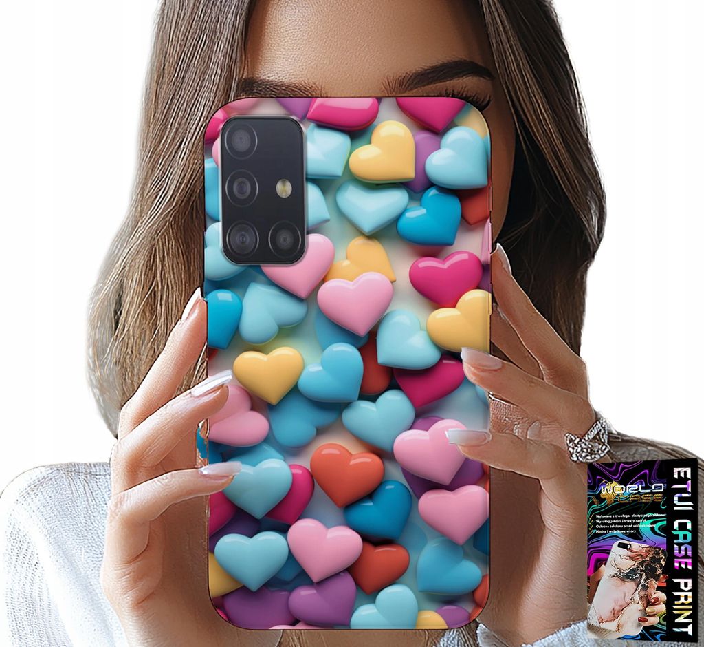 Hülle Für Samsung Galaxy A71 - Bunte Herzen Personalisierbar