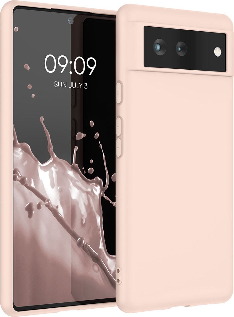 kwmobile Hülle kompatibel mit Google Pixel 6 Hülle - weiches TPU Silikon Case - Cover geeignet für kabelloses Laden - Coconut Swirl