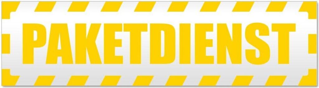 Kiwistar Paketdienst gestreift Magnetschild Schild magnetisch - 20cm Gelb - Magnetfolie für Auto PKW Kfz