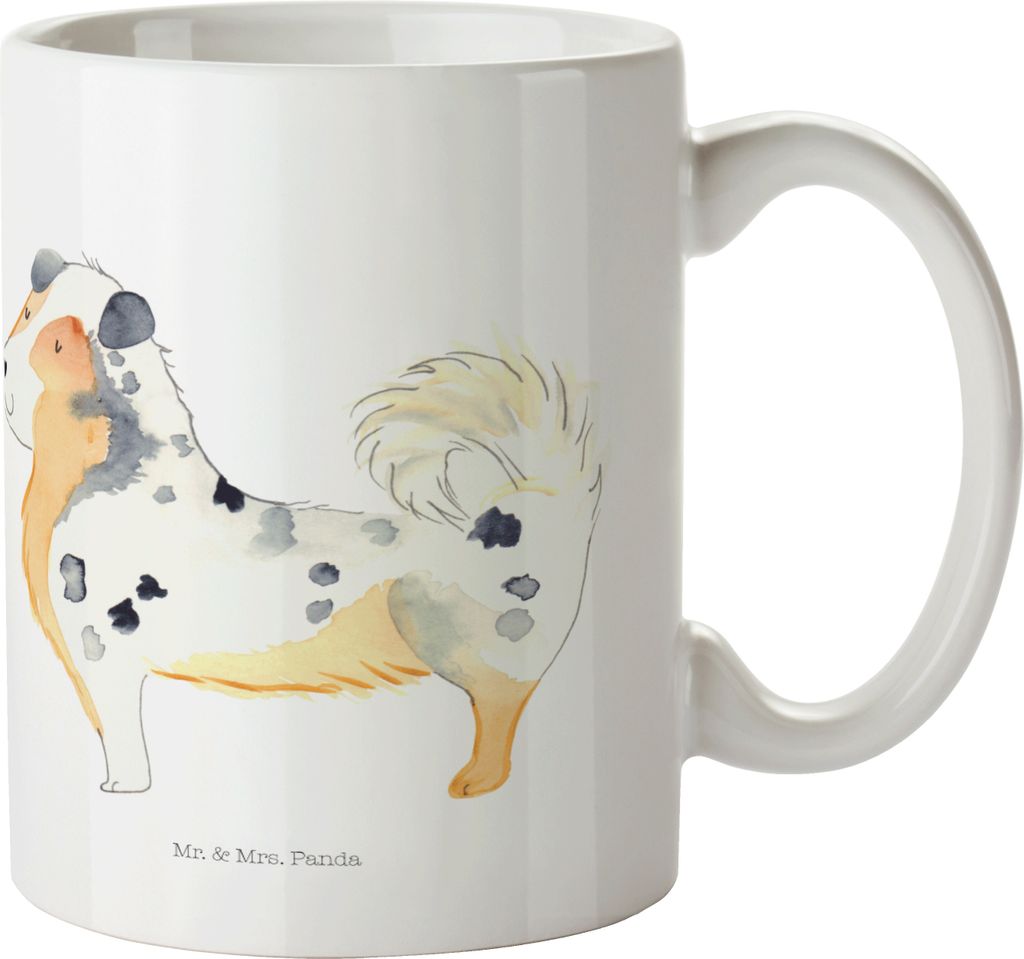 Mr. & Mrs. Panda Plastikbecher Hund Australien Shepherd - Weiß - Geschenk, Kindertasse, Camping Tasse, Mehrwegbecher, Haferl, Flauschig, Spruch, P...