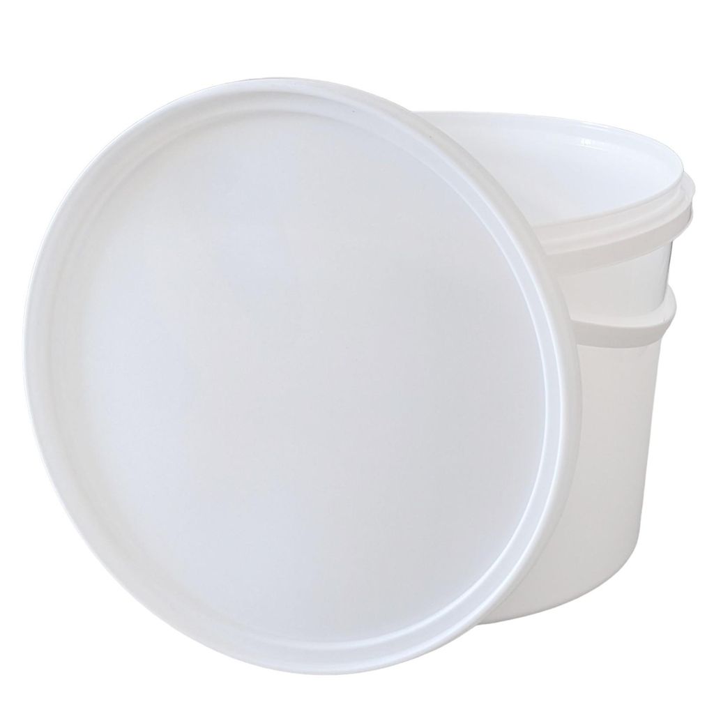 plasteo® 10x 10 Liter Eimer mit Deckel Lebensmittelecht