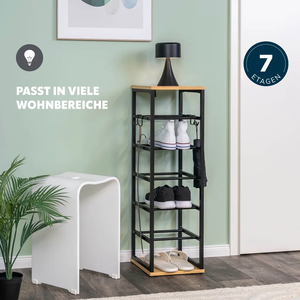 Solution rangement chaussures stable pour sol irrégulier métal et bois - 4