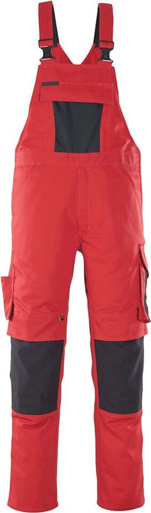 MASCOT Leipzig Latzhose Größe 76C56, rot/schwarz | Packung (1 Stück)