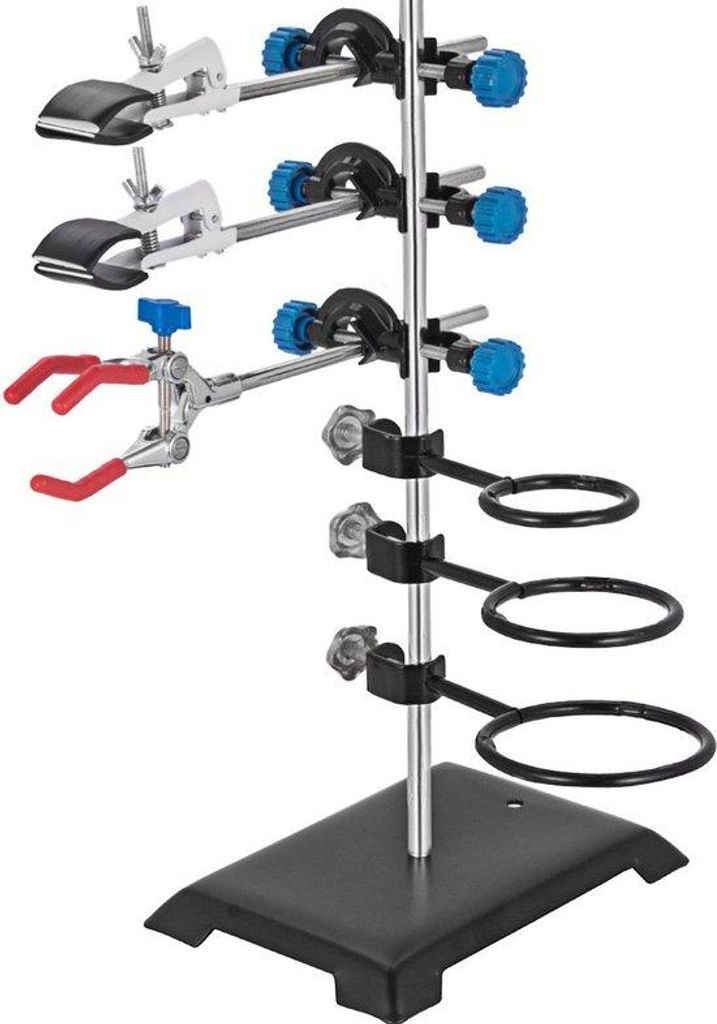 Laboratoriumrek Set - 3 Verschillende Clips - Droogrek - Vrijstaand - Scheikunde Accessoires Set