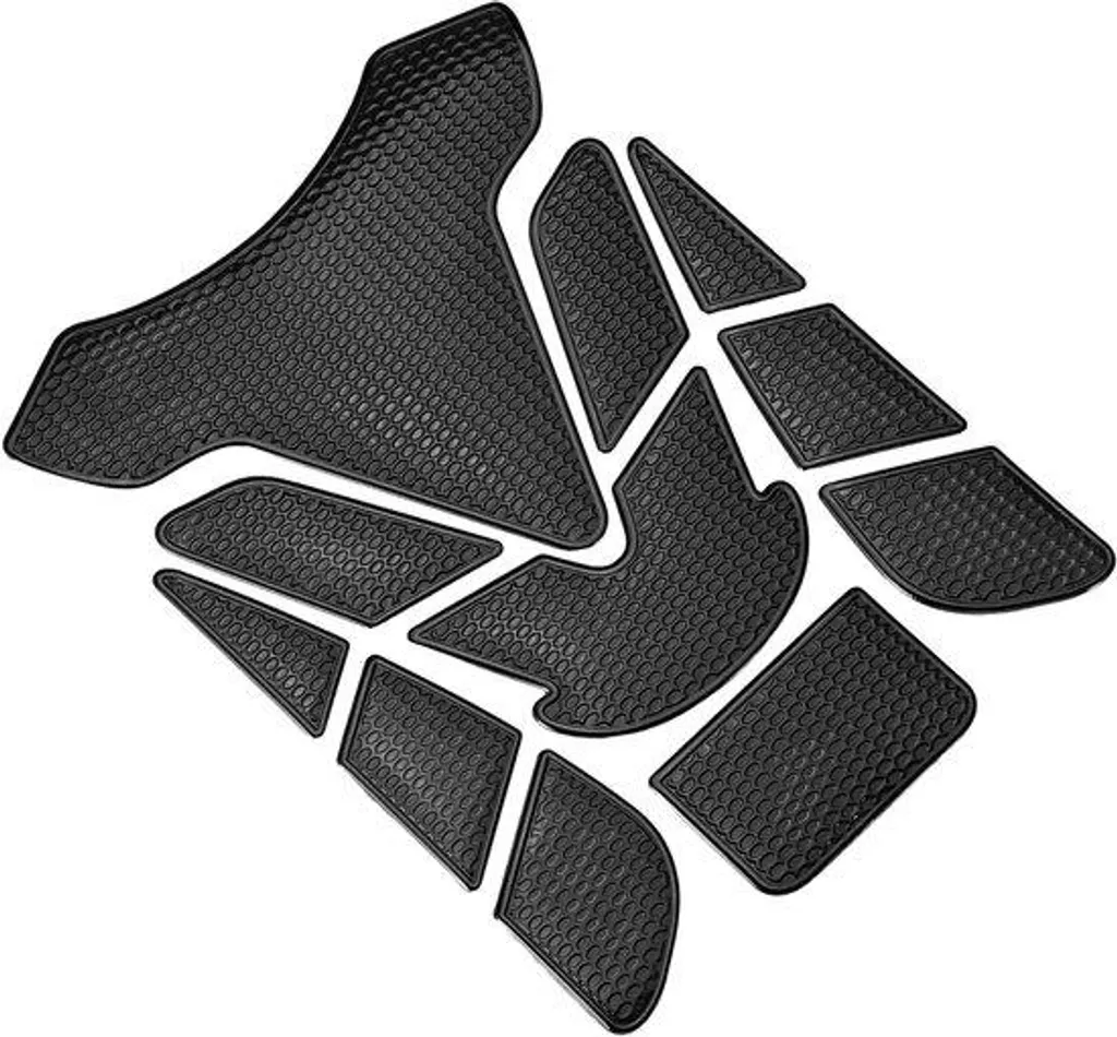 Protection de Réservoir Moto Noir PVC 3D - Adhésif Universel 20x14cm