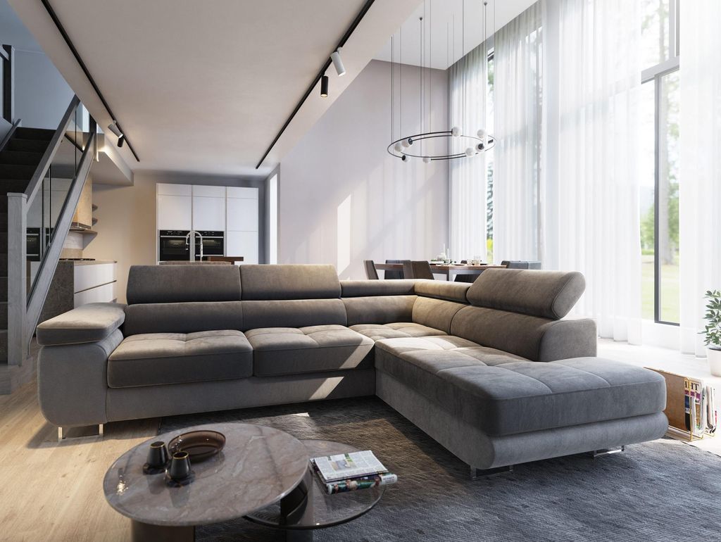 Masseno Ecksofa SELVA R-S mit Schlaffunktion L-Form, Sofa Produktbild 