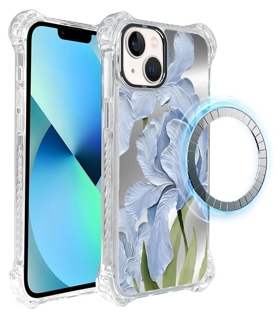 Schutzhülle für das iPhone 13, MagSafe-kompatibel, verstärkte Ecken, transparente Seiten, Blaue Iris