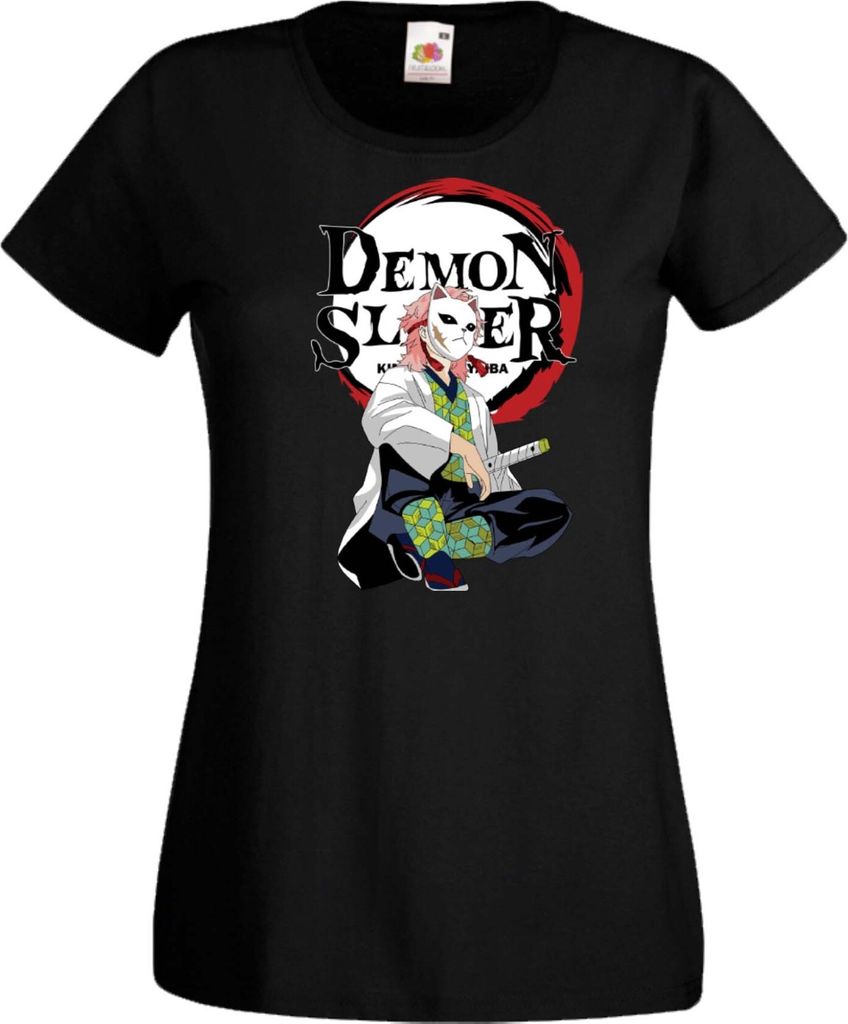 Damen T-Shirt Demon Anime Slayer Sabito Var-022 Sabito, Lady 2XL / Schwarz