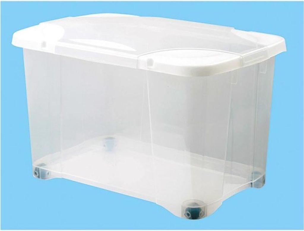 Koffer Clip Box 40l Natur Holzrollen Abdeckung Naturel