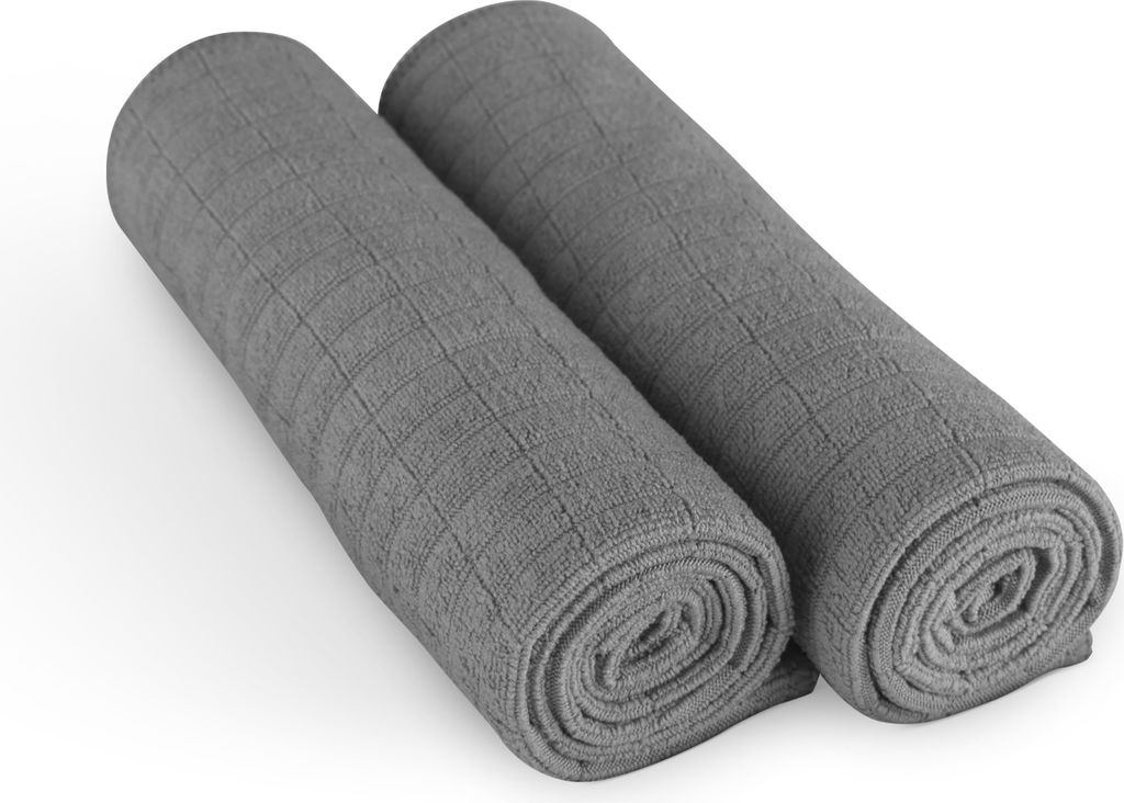 Mikrofaser Putztücher 65x45 cm Anthrazit (8er-Pack) Reinigungstücher Set, Geschirrtuch für Küche, Glas & Bildschirm, saugstark & fusselfrei