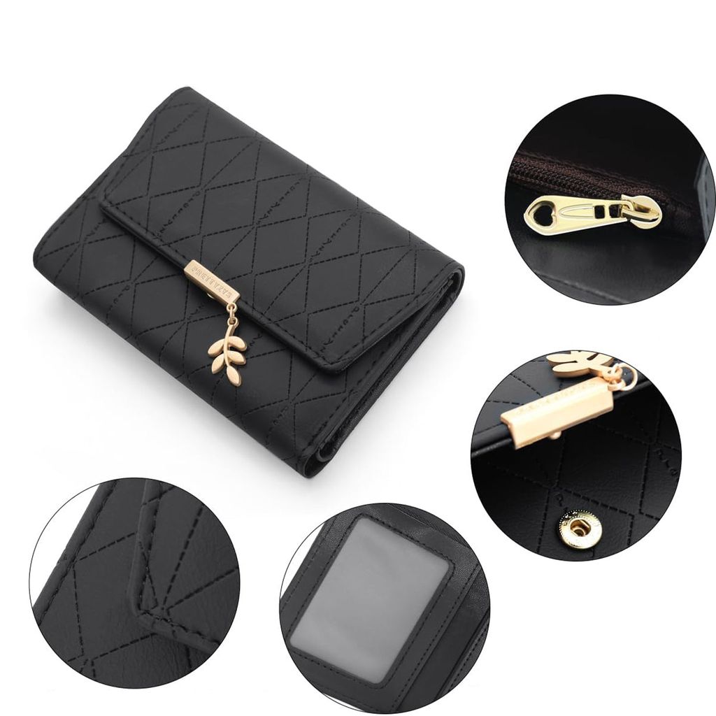 OKWISH Damen Geldbörse, Geldbeutel Klein und im Kurzformat Portemonnaie Damen Kunstleder Portemonnaie Kleine Brieftasche Geldbörse Für Frauen Sc...