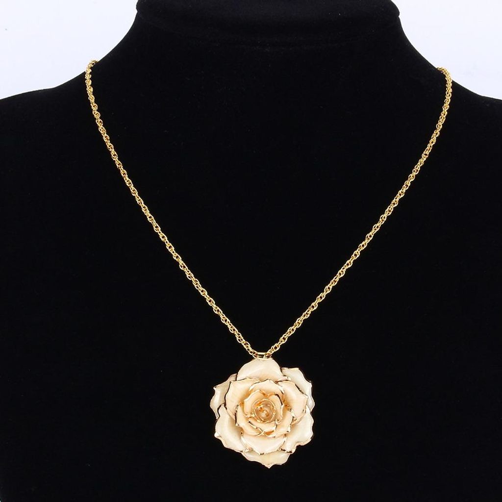 30 mm goldene Halskette mit 24 Karat vergoldetem Anhänger Geschenk für Frauen