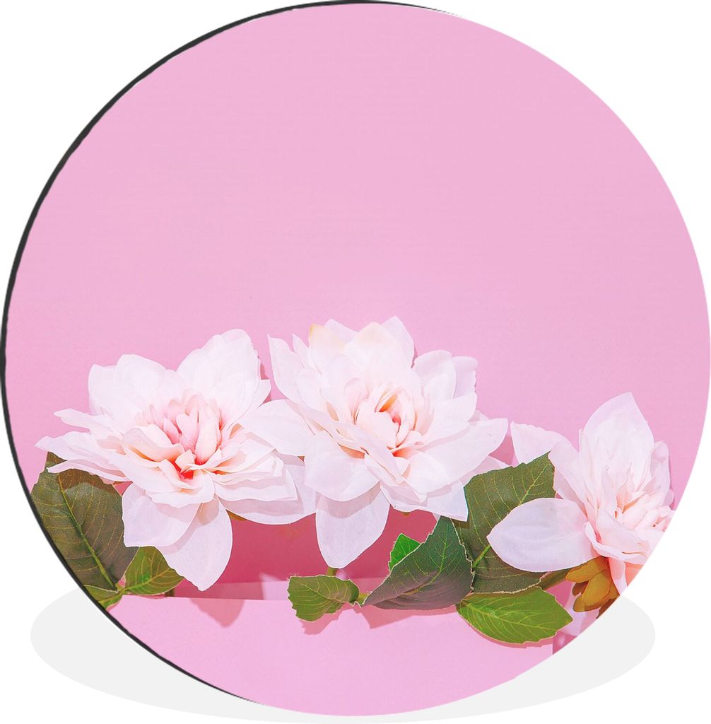 MuchoWow Aluminium Wandkreis Blüte - Sommer - Rosa Ø 60 cm Wanddeko Modern Wohnzimmer - Wand Kreis - Wandbild - Schlafzimmer - Aluminium Bild -...