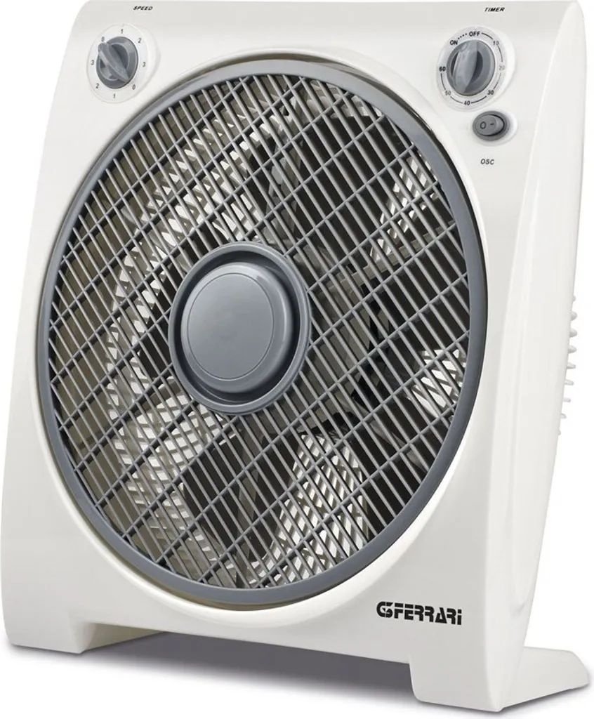 G3FERRARI G50033 GRECO Ventilateur de sol 30 cm en métal chromé robuste