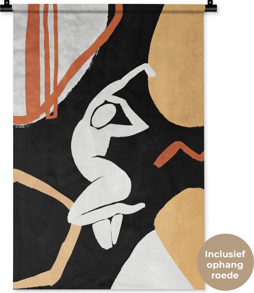MuchoWow Wandteppich Wandbehang Frau - Formen - Abstrakt 60x90 cm Tapisserie Dekoration Wandtuch - Foto-Teppich - Abwaschbar