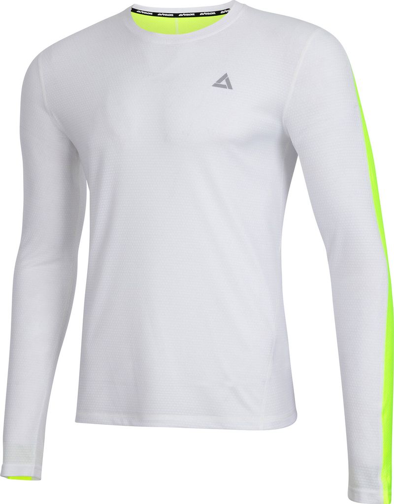 Airtracks Laufshirt Langarm Pro Line - S - Weiß-Neon