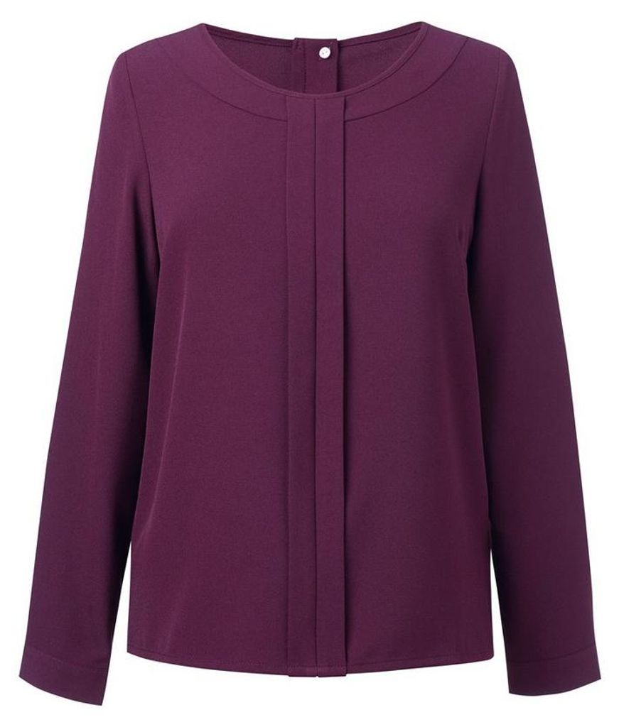 Brook Taverner - "Roma" Bluse für Damen Langärmlig LT4828 (46 DE) (Burgunderrot)