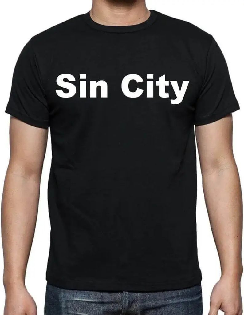 Herren Grafik T-Shirt Die sündige Stadt – Sin City – Öko-Verantwortlich Vintage Jahrgang Kurzarm Lustige Druck Geburtstag Geschenk Mann