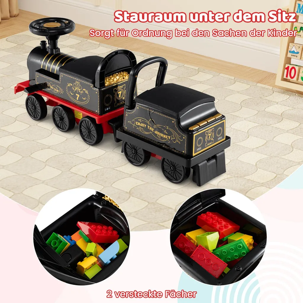 Train électrique 6V avec wagon de rangement et sons d'animaux interactifs - 7