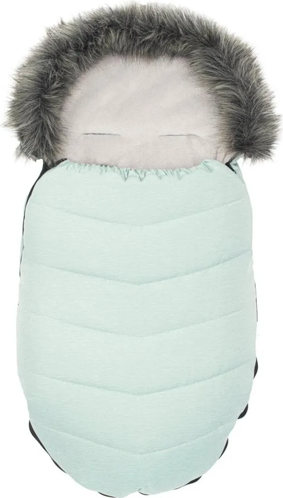 Bavoir bébé avec col en fourrure vert poussière chic et élégant