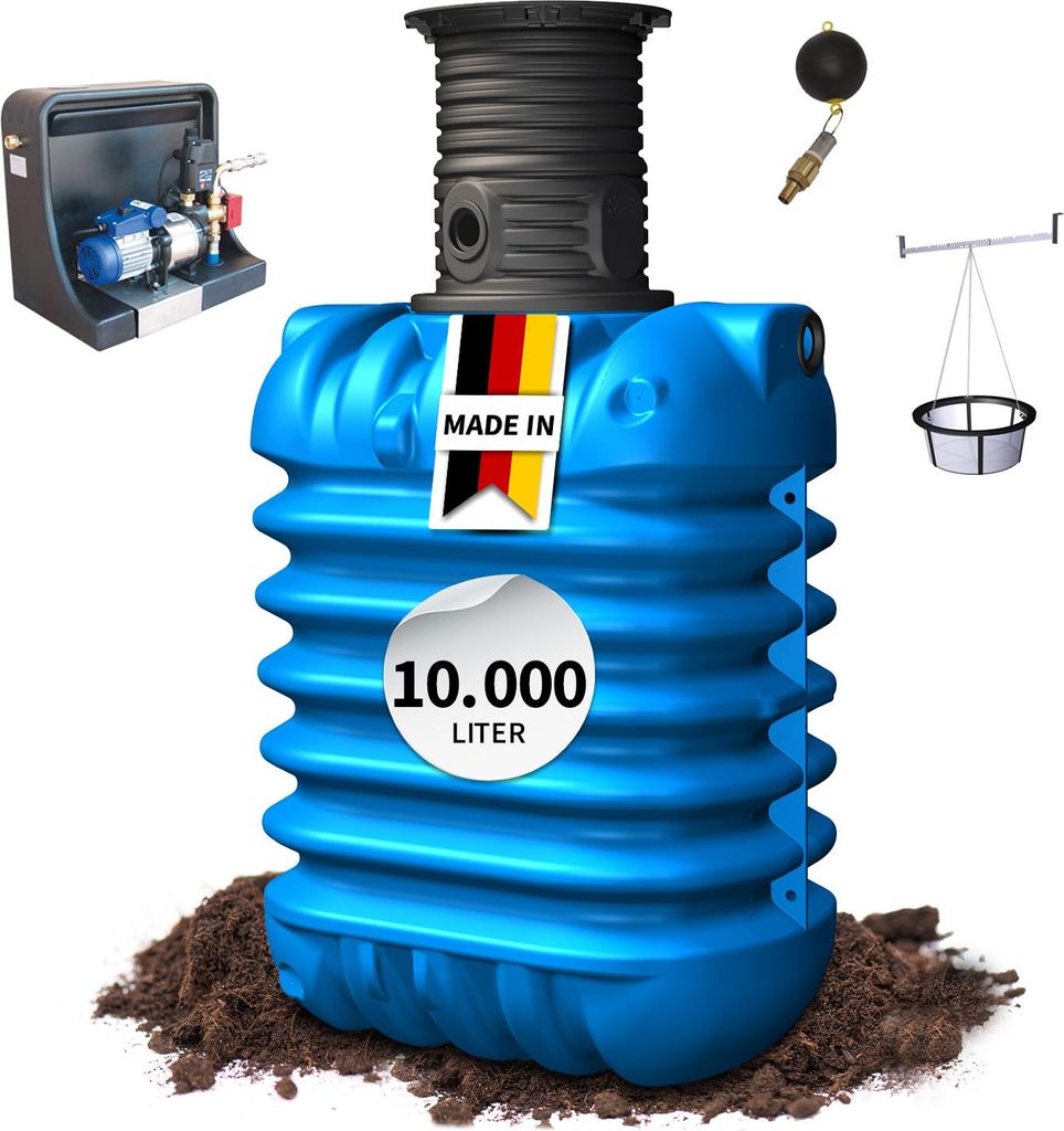 4rain MODULARIS Erdtank-Paket 10000 Liter Haus-Premium
